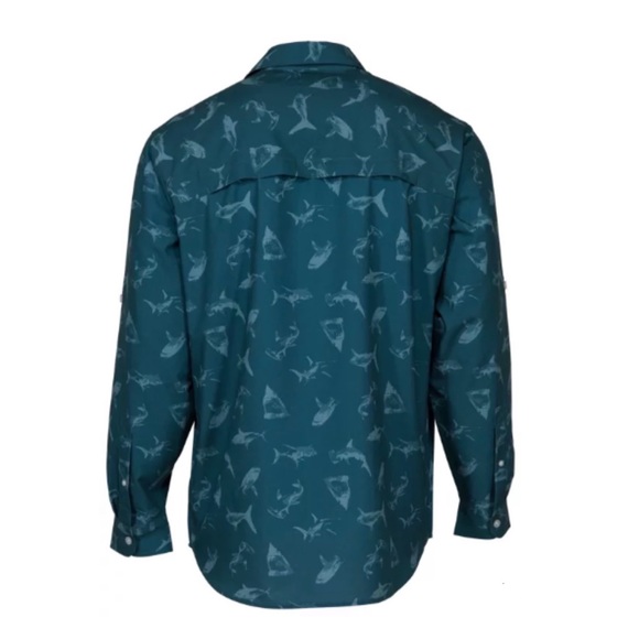 Bob Timberlake| Raglan Shark Print Angler Shirt - Picture 7 of 8